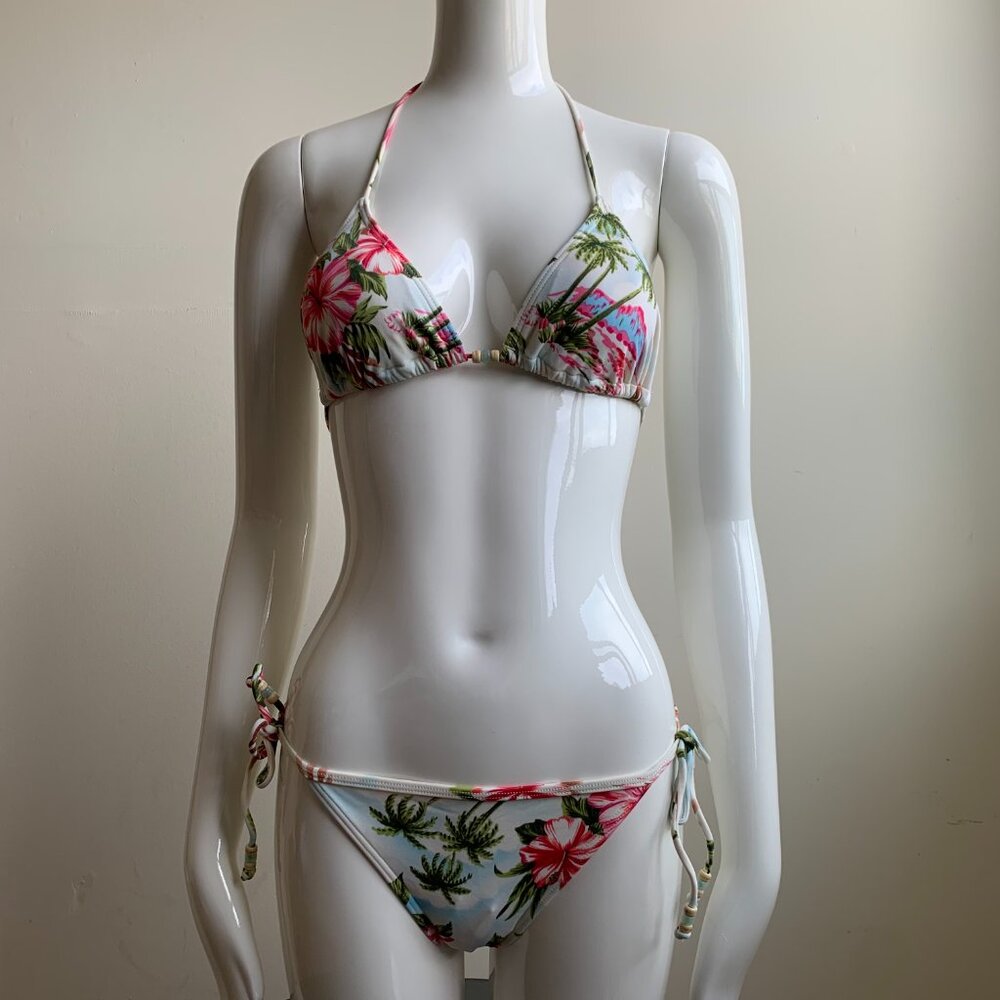 Billabong surf water floral triangle bikini set